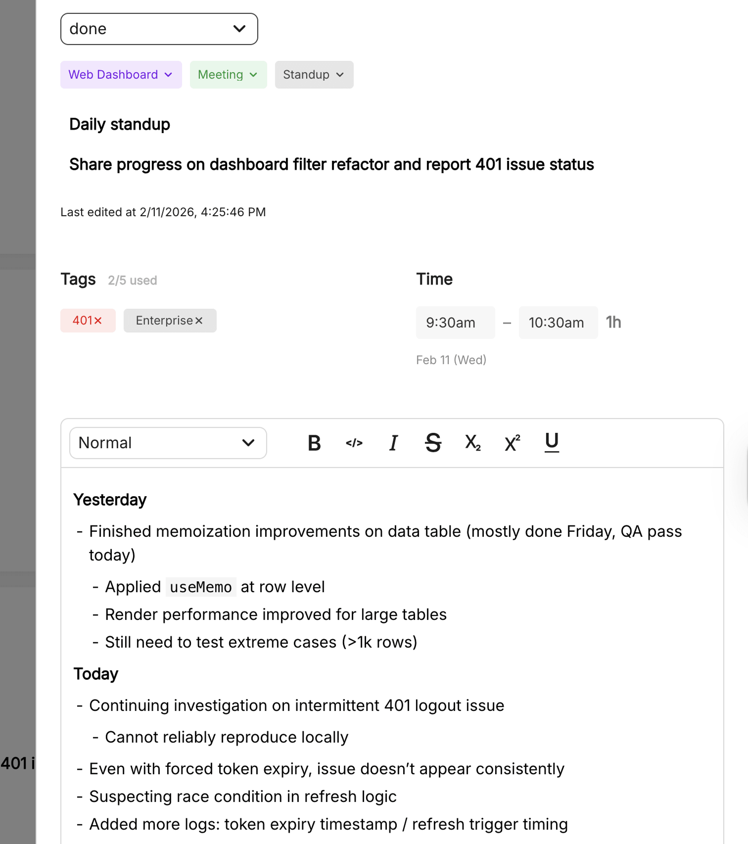 Notes Editor Screenshot