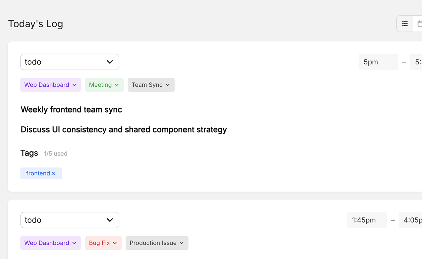 Today View Screenshot